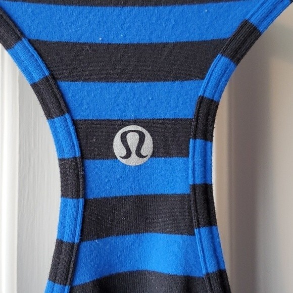LULULEMON STRIPED RACER BACK TANK TOP SMALL LONG LENGTH - Picture 4 of 5
